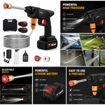 High Pressure Car Washer Gun - 48V Portable Electric Water Washer with Rechargeable Battery